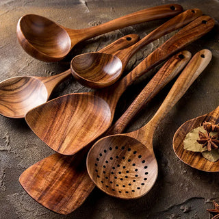 Thailand Wood Kitchenware Tools Set / Tableware Cooking Spoons
