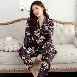 Satin Silk Pajamas / Sleepwear Nightwear 2Pcs