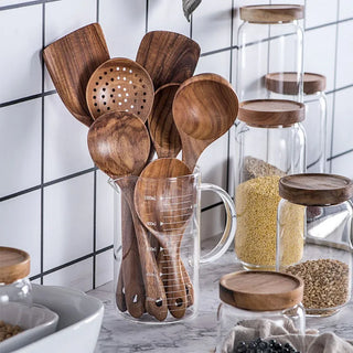 Thailand Wood Kitchenware Tools Set / Tableware Cooking Spoons