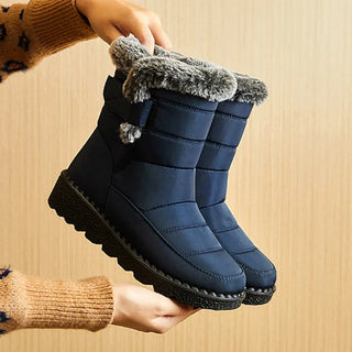 RIMOCY Waterproof Winter Boots / Woman Platform Ankle Boots Warm Cotton Shoes