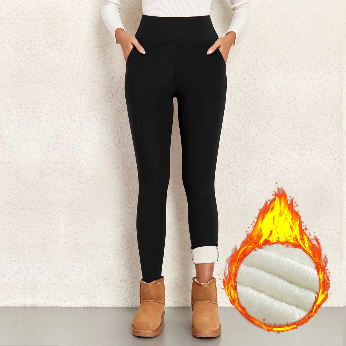 NORMOV Women Winter Leggings / Thermal Pants Fleece Legging