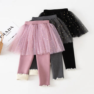 TOUPET skirt velvet fleece / children winter leggings dress for baby 3-8y
