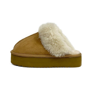 Winter Plush Slippers / Suede Warm Slingback Flip Flops