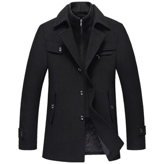 K&K Men Coats/ Male Double Wool long Jacket